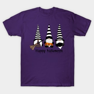 Happy Halloween! Cute Gnomes with Hats  Autumn Vibes Halloween Boo Thanksgiving and Fall Color Lovers T-Shirt